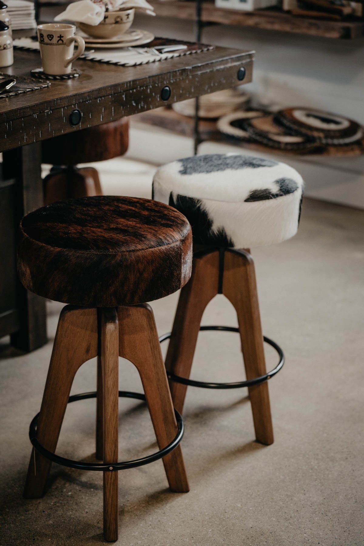 Cowhide Bar Stools
