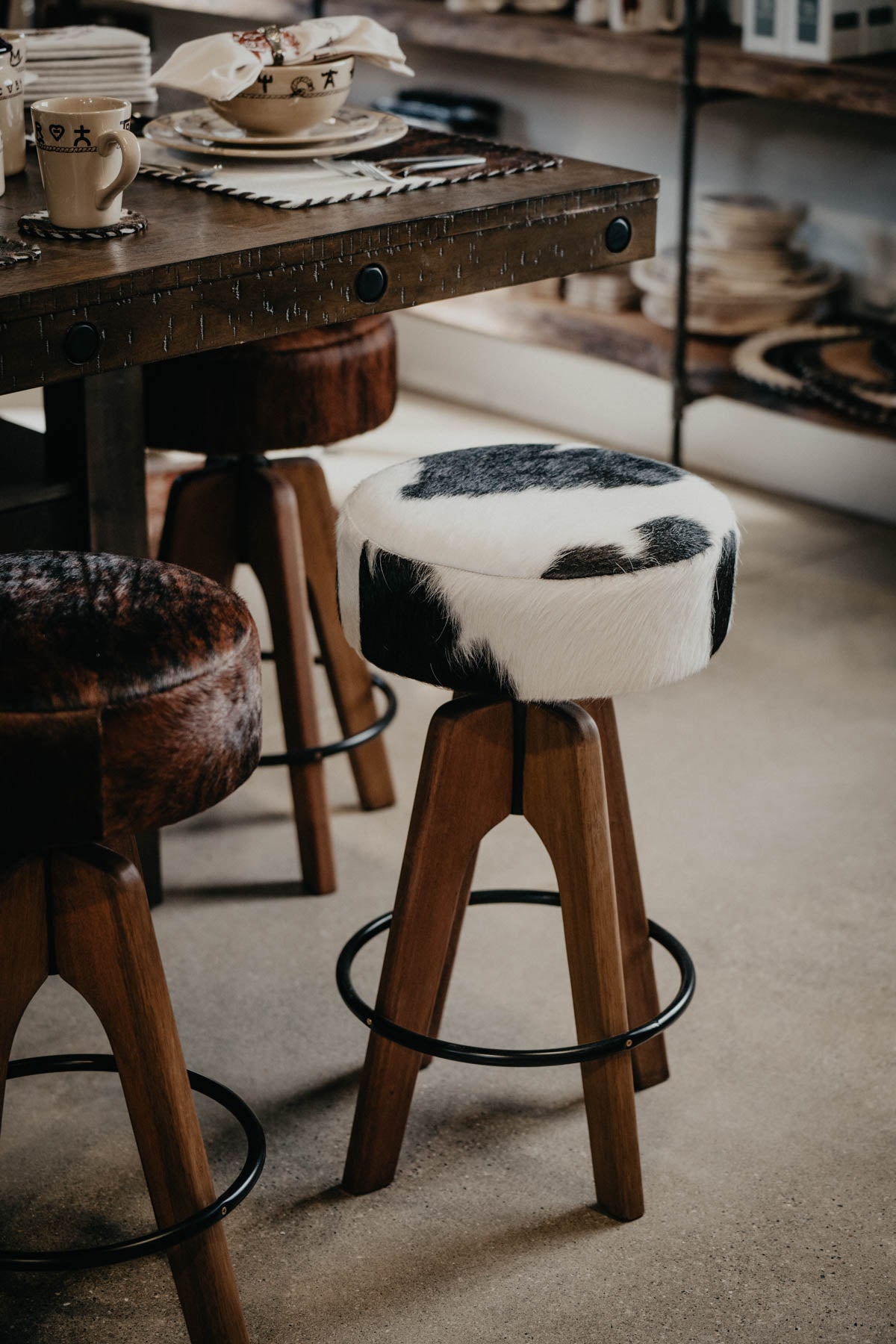 Cowhide Bar Stools