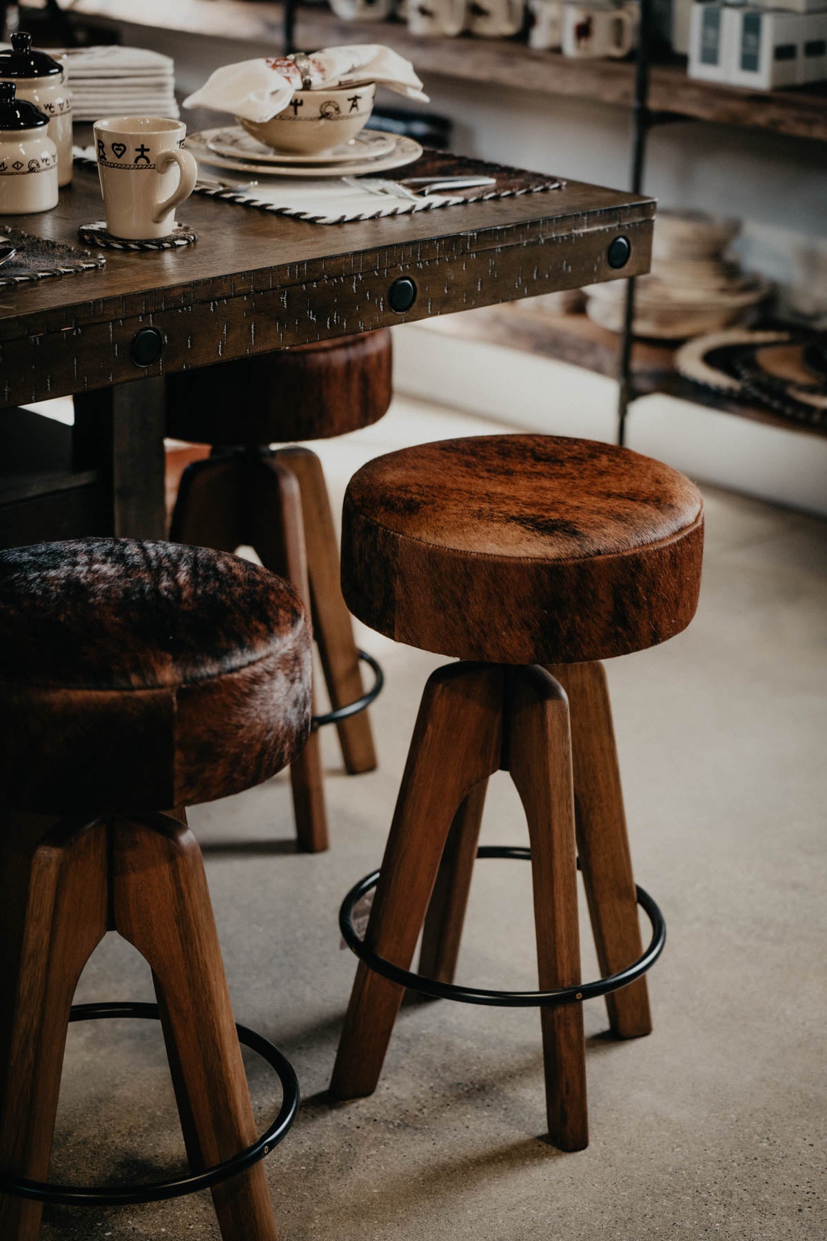Cowhide Bar Stools