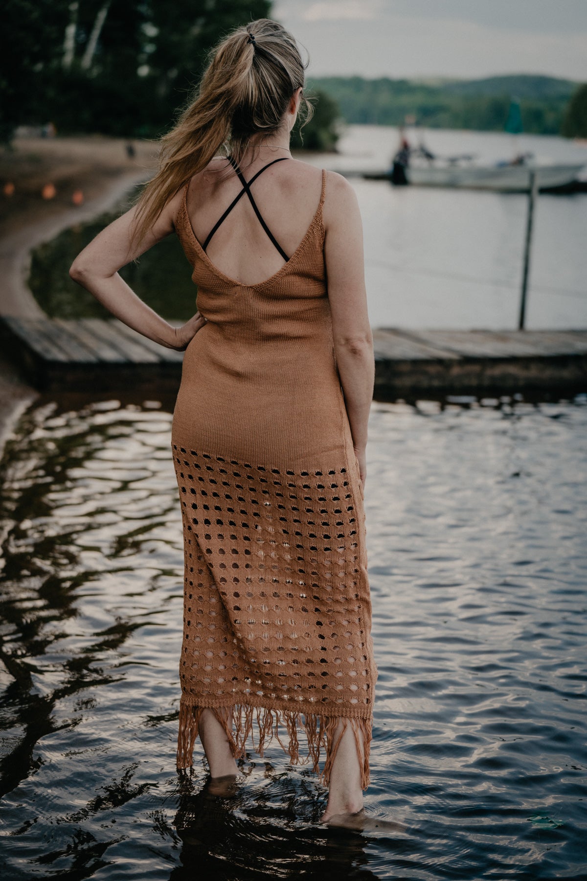 Knit V Neck Beach Coverup Dress (2 Colours, S - XXL)