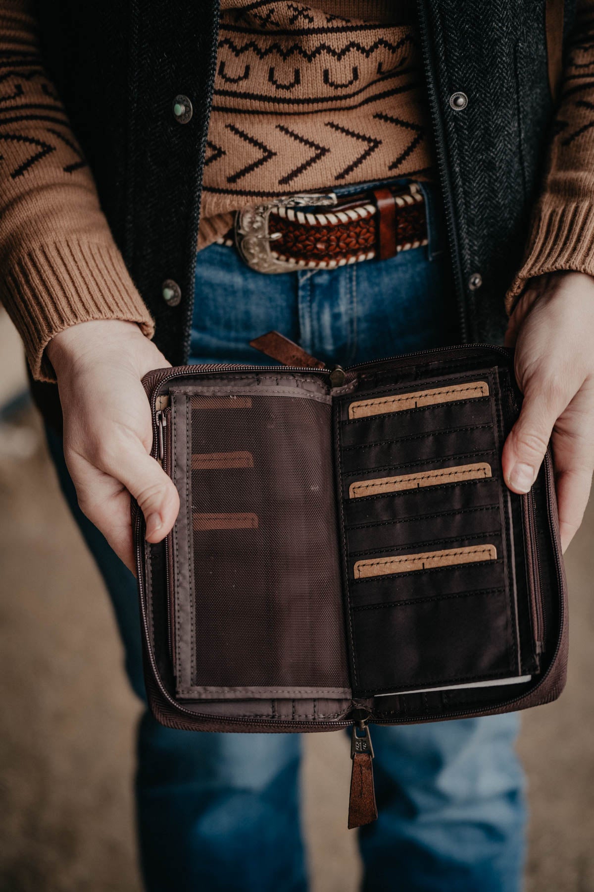 'Kacy' Catalina Leather Croc Organizer Wallet by STS Ranchwear