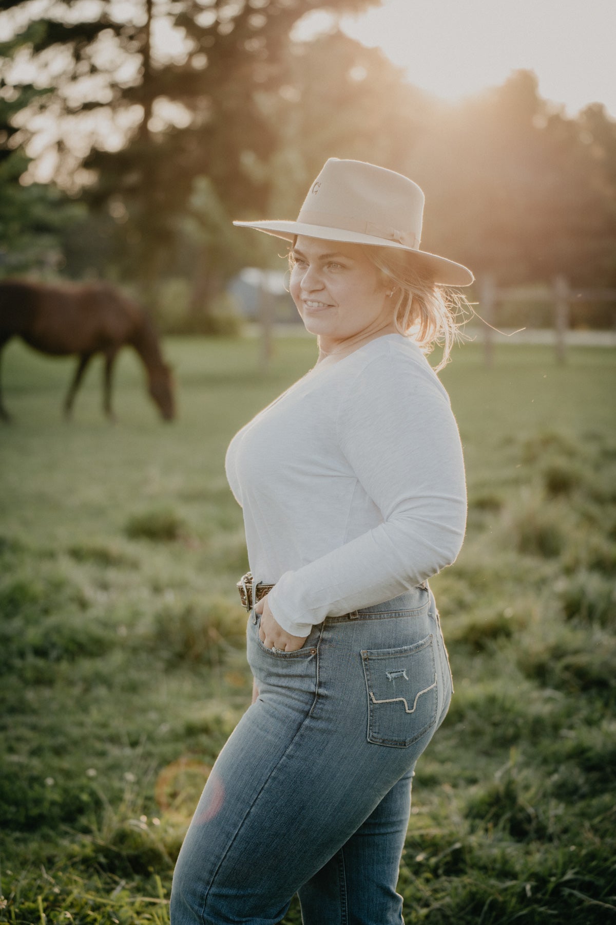 White Cotton Slub Long Sleeve Tee (XS-L)