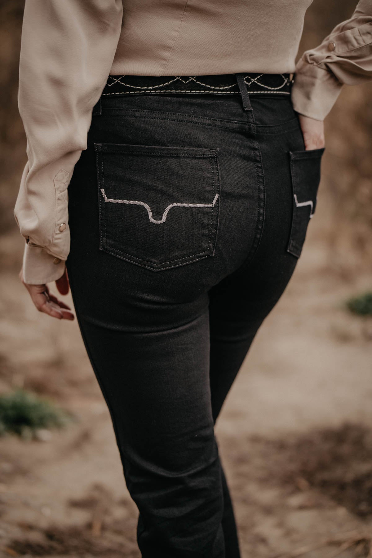 Black Suede Figure 8 Belt by Double J (1 1/2")