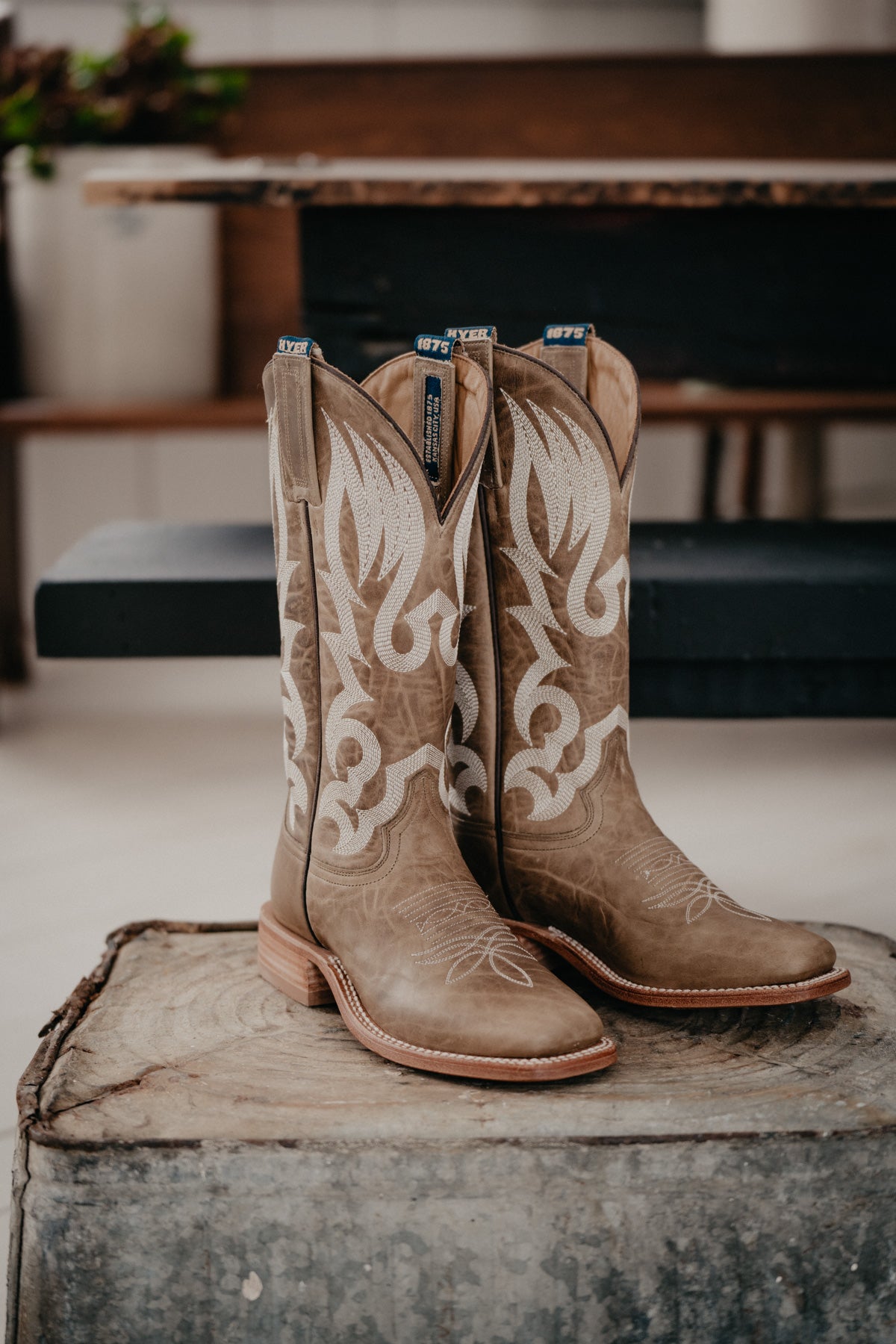 13" 'Augusta' Tan Hyer Women's Cowboy Boots (Sizes 6-11/ B & C Widths)