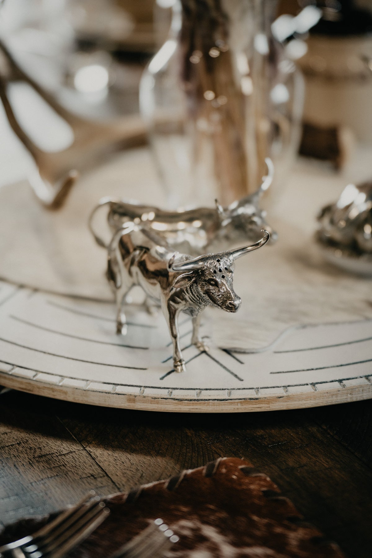 Longhorn Pewter Salt & Pepper Set