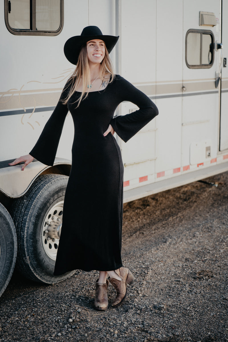 'Colette' Solid Ribbed Maxi Dress (S-L/2 Colours)