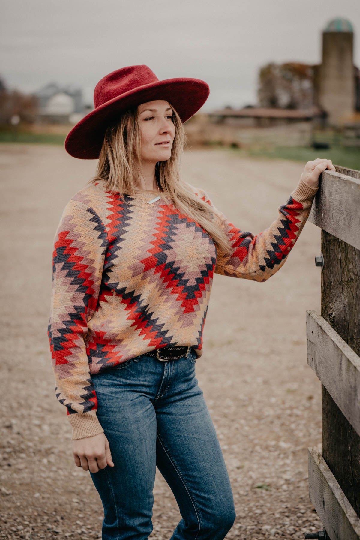'Daphne' Geometric Knit Sweater (S - XXL)