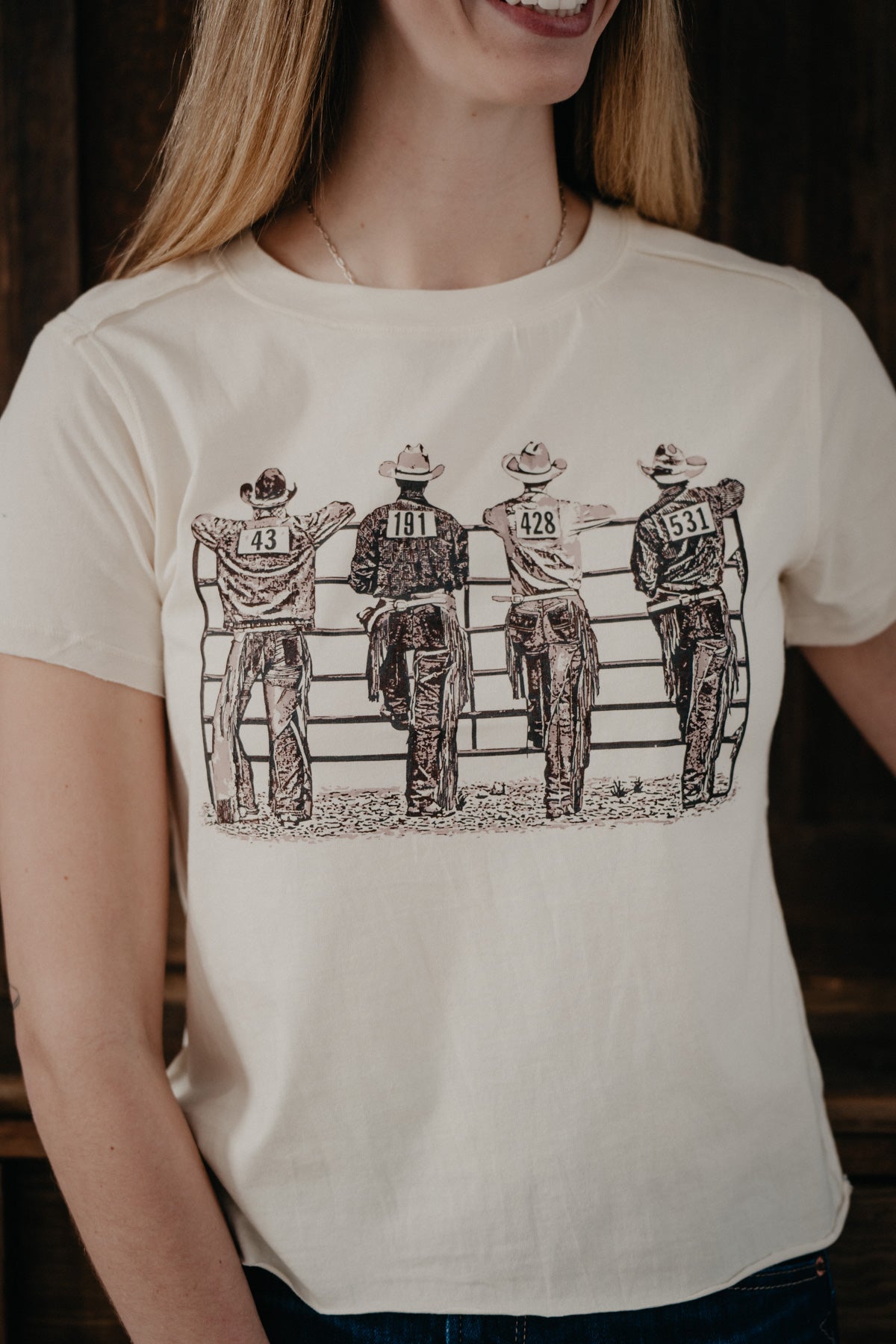 ‘Rodeo Cowboy’ Cruel Denim Women's Crop Tee (XL ONLY)