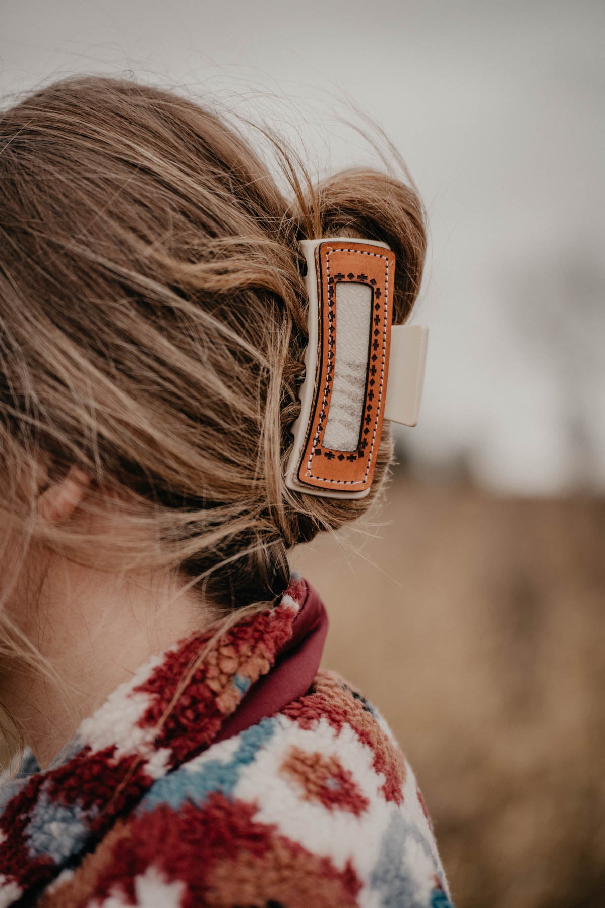 Leather & Pendleton Tooled Claw Clips (4 Options)