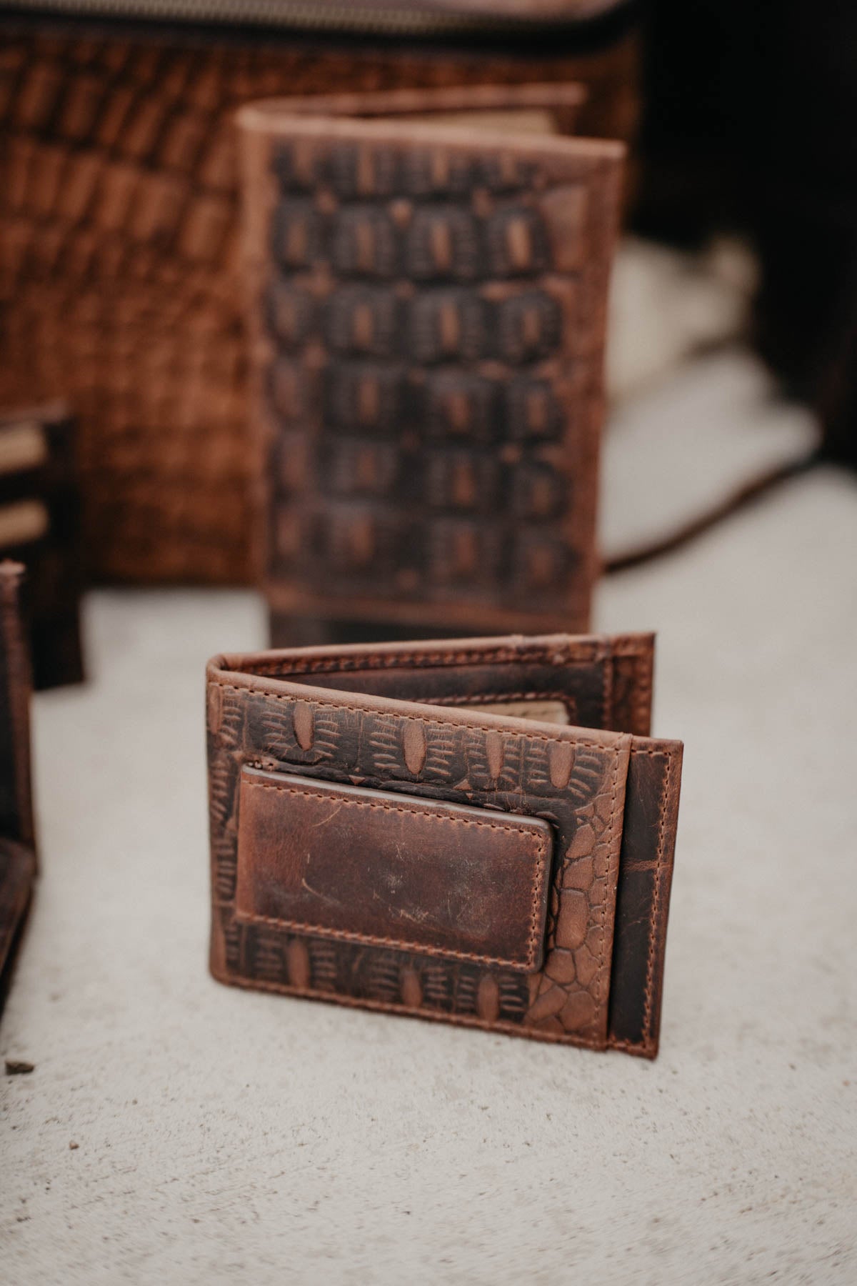 Leather Croc Men's Money Clip Wallet by STS Ranchwear