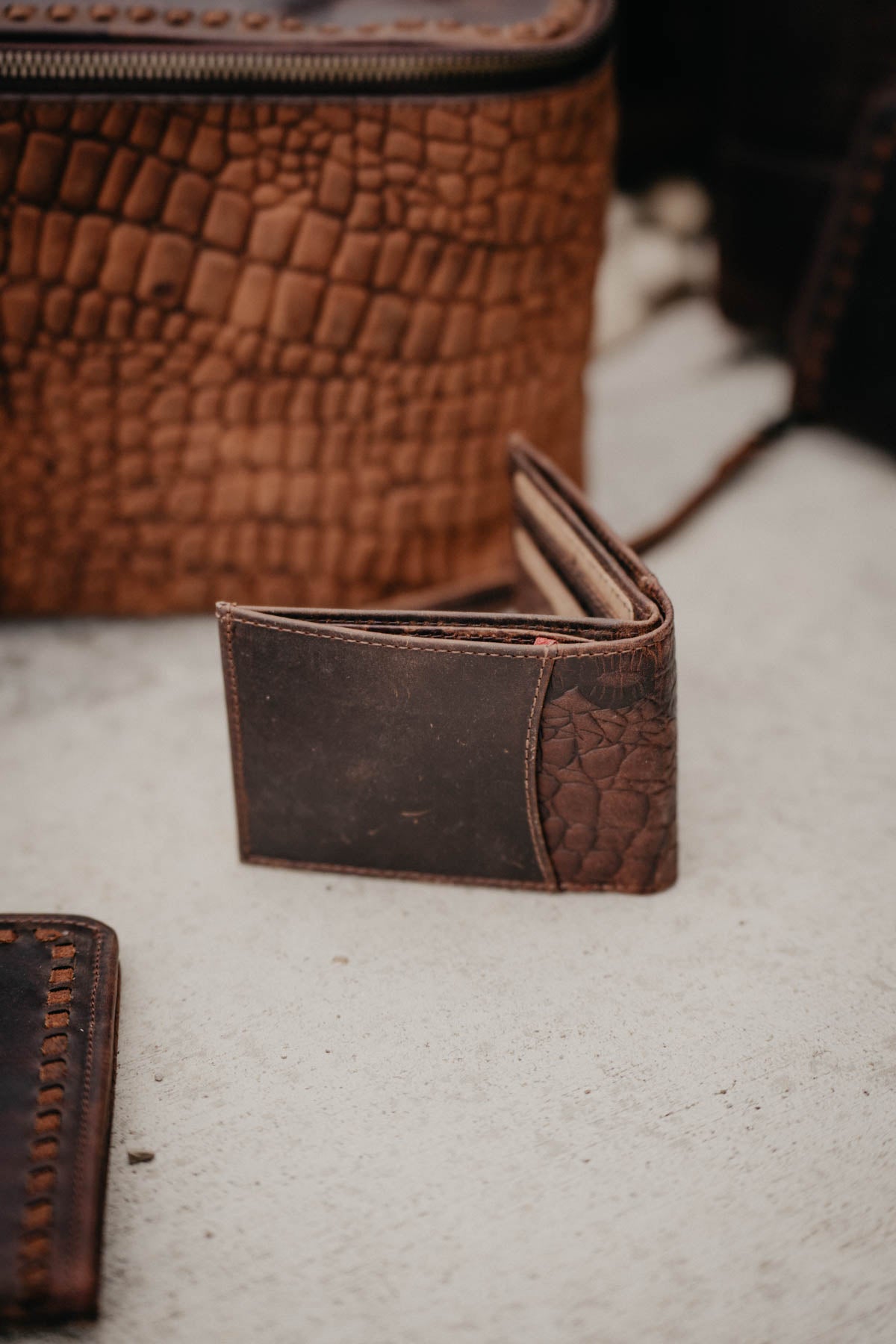 Leather Croc Men's Bifold II Wallet by STS Ranchwear