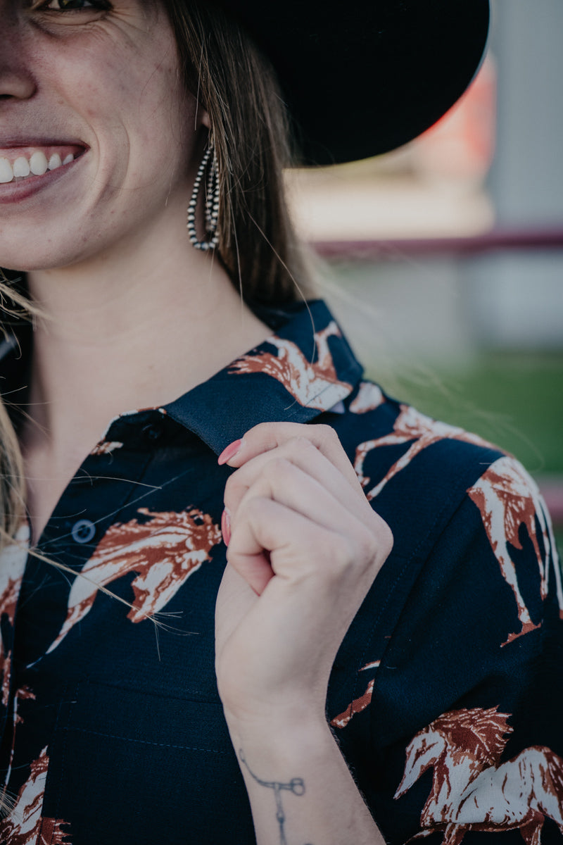 'Melody' Black Horse Print Maxi Dress (S-XXL)