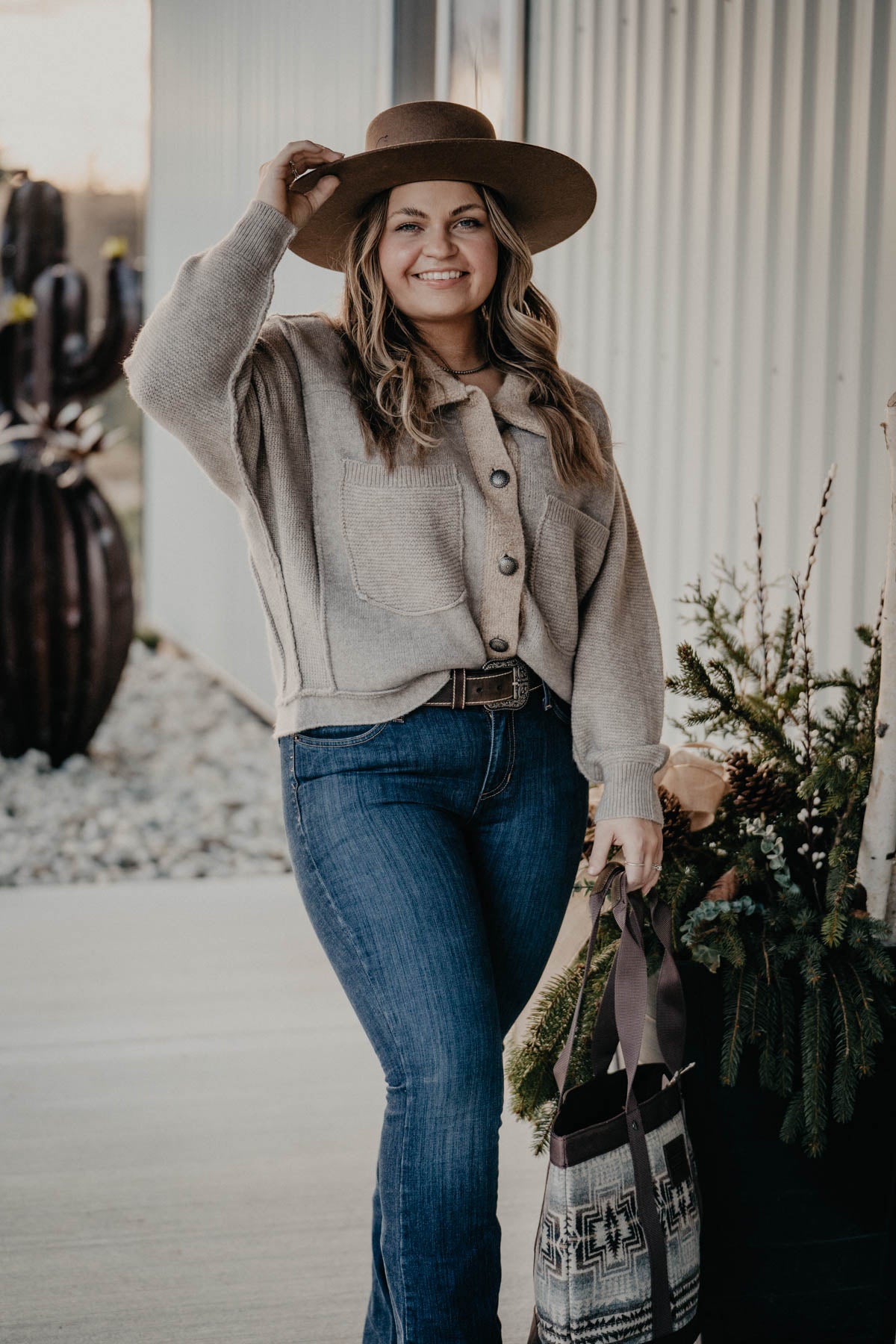 'Camden' Cropped Grey Cardigan Shacket (S - XXL)