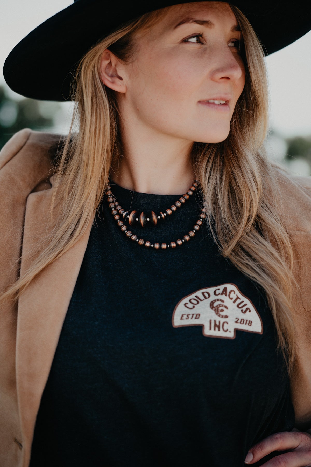 16” Copper Navajo Pearl Disk Necklace