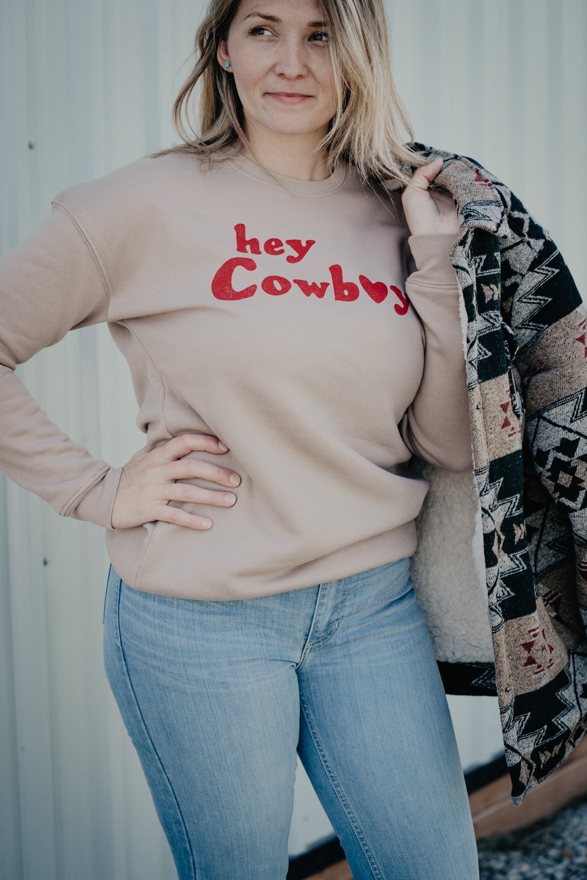 'Hey Cowboy' Graphic Sweatshirt (2 Colours; S-XL)