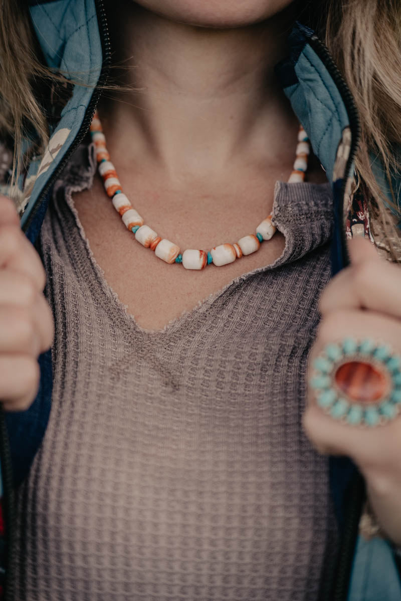 Spiny and Turquoise 19" Necklace