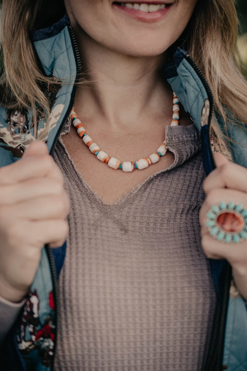 Spiny and Turquoise 19" Necklace