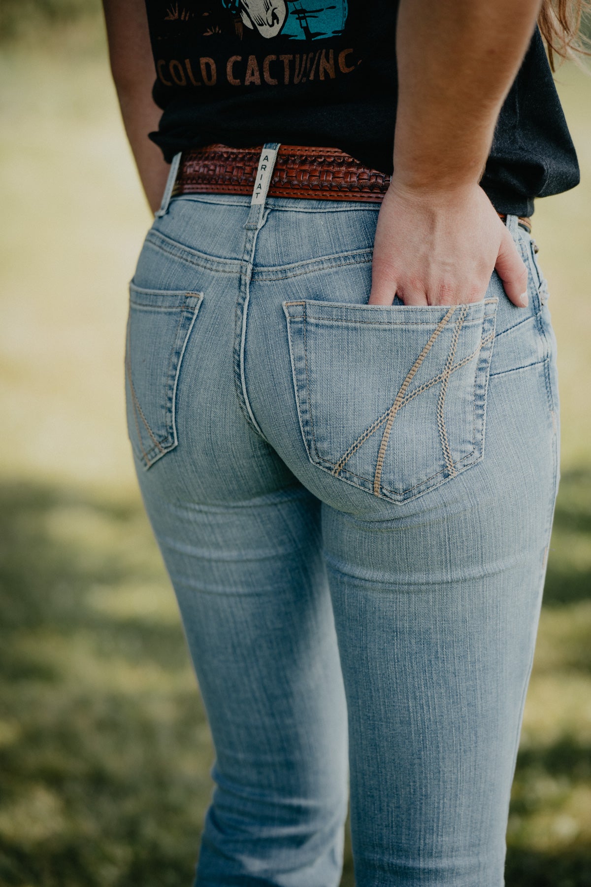 'Hallie' Mid Rise Flare Jean with Raw Hem by Ariat