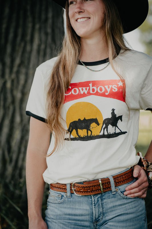 Cowboys Ringer Graphic T-shirt (S-XL)