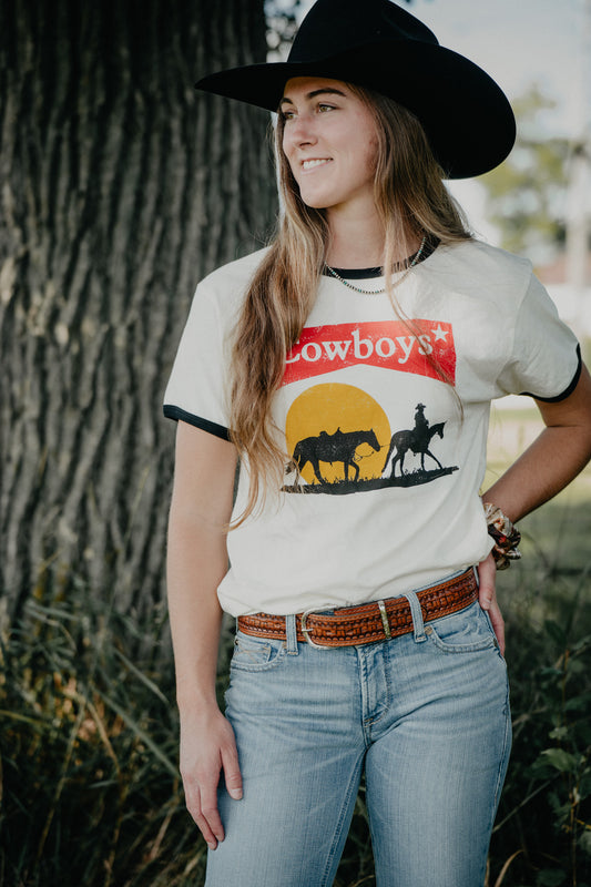 Cowboys Ringer Graphic T-shirt (S-XL)
