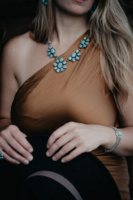 Turquoise Cluster Statement Necklace
