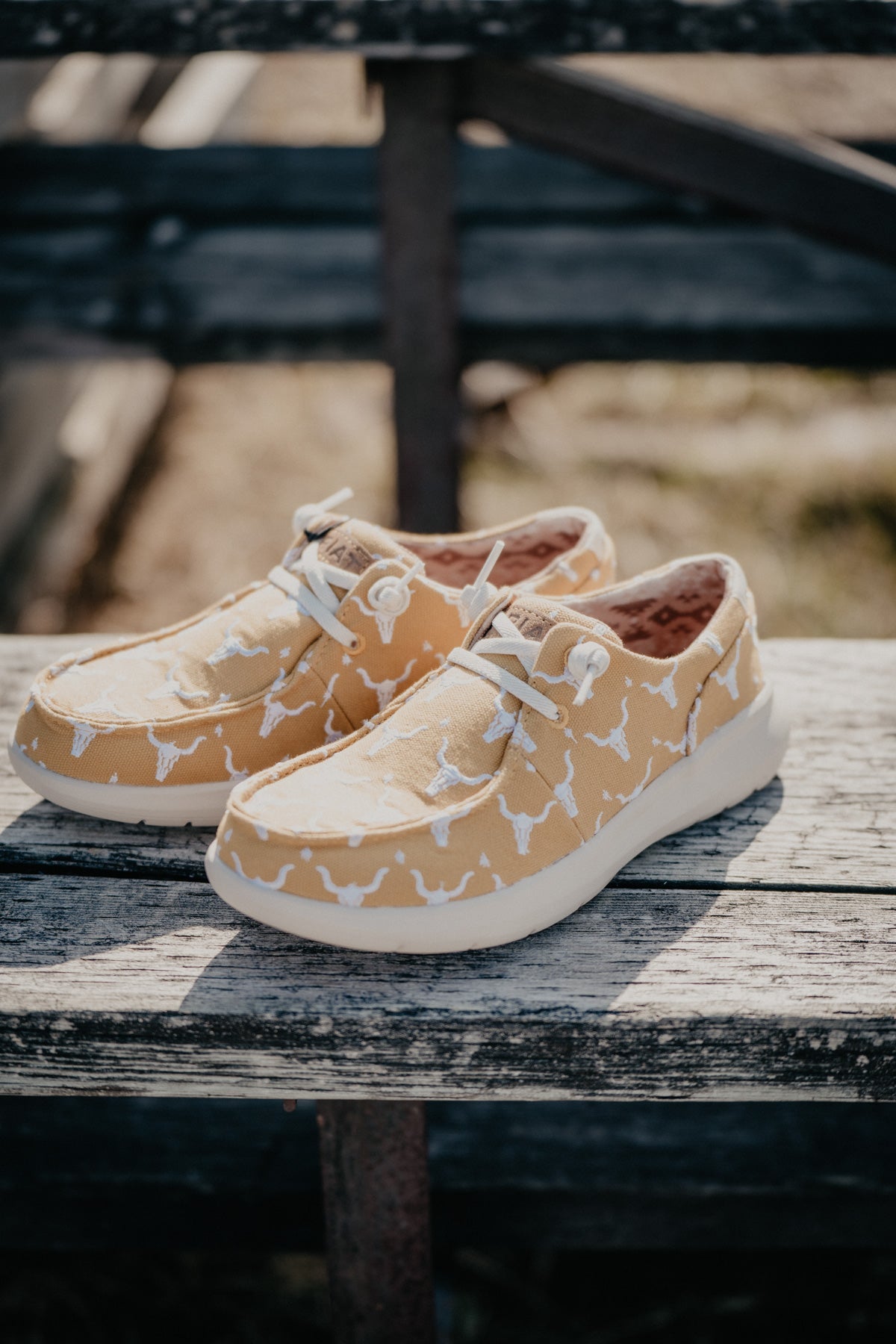 Mustard Yellow 'Doodle' Women's Ariat Casual Hilo Shoes (6-10)