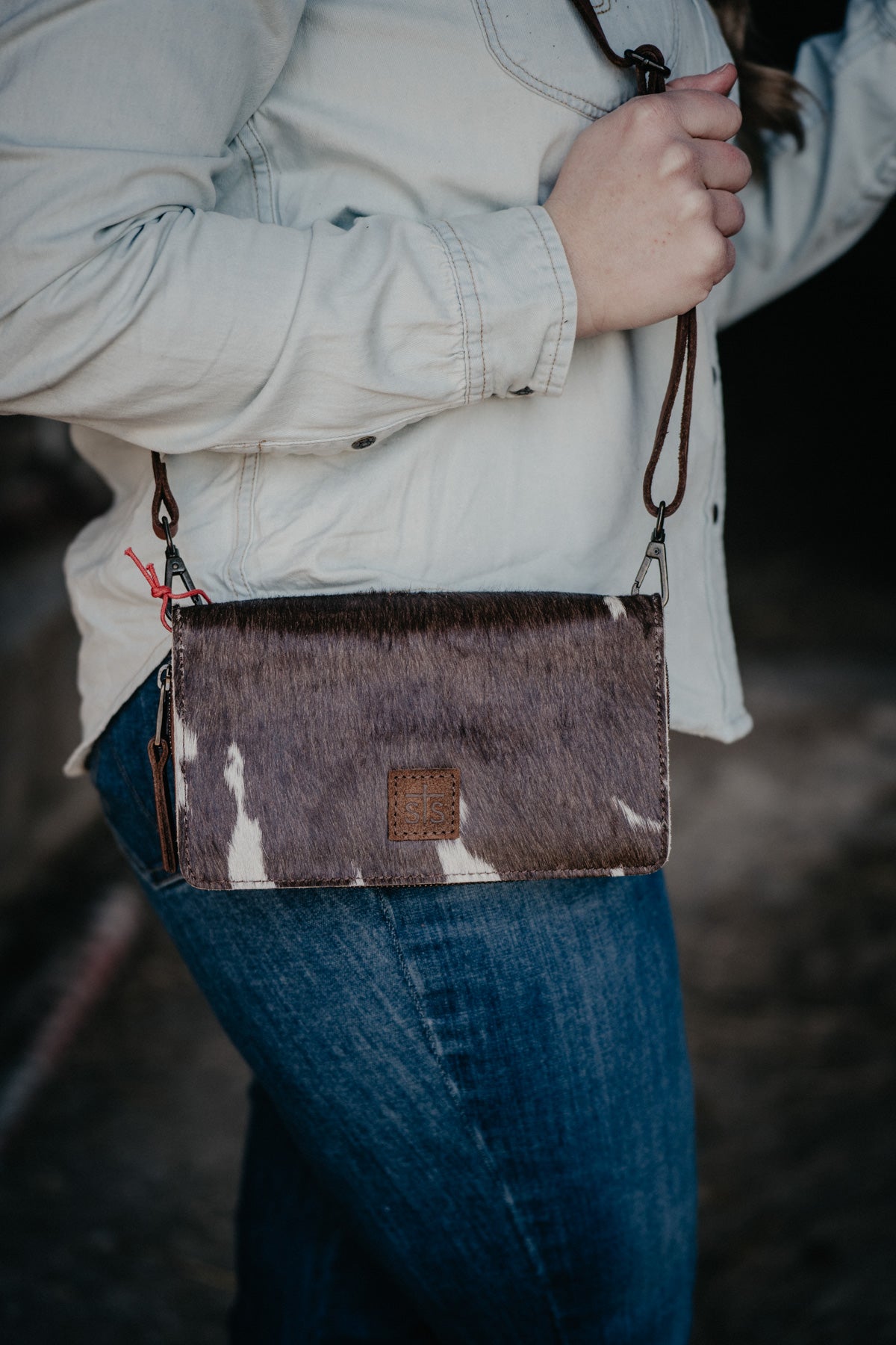 'Evie' Cowhide Crossbody Organizer Wallet by STS Ranchwear