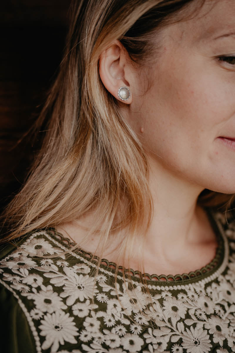 'Bradford' Small Round Concho Earring