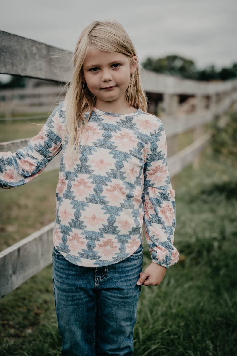 Girls Aztec Print Long Sleeve Shirt by Cruel Denim (4-5T to 12)