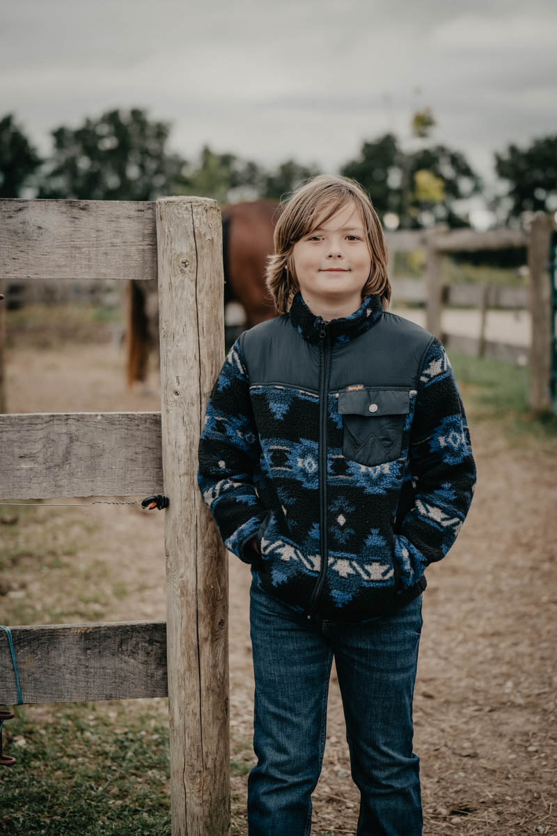 Wrangler Boys Mixed Sherpa Zip Up (XS-L)