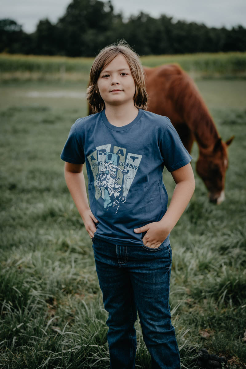 'Planks' Boy's Light Navy Ariat T-shirt (XS-XL)