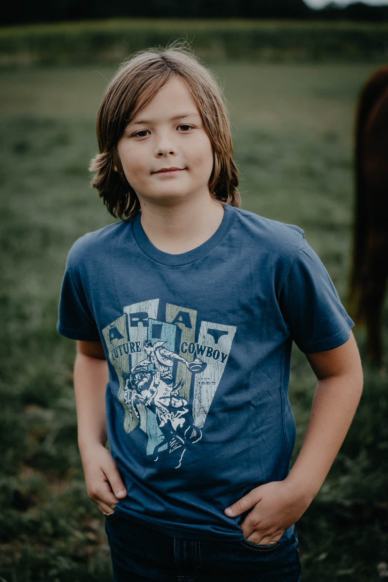 'Planks' Boy's Light Navy Ariat T-shirt (XS-XL)