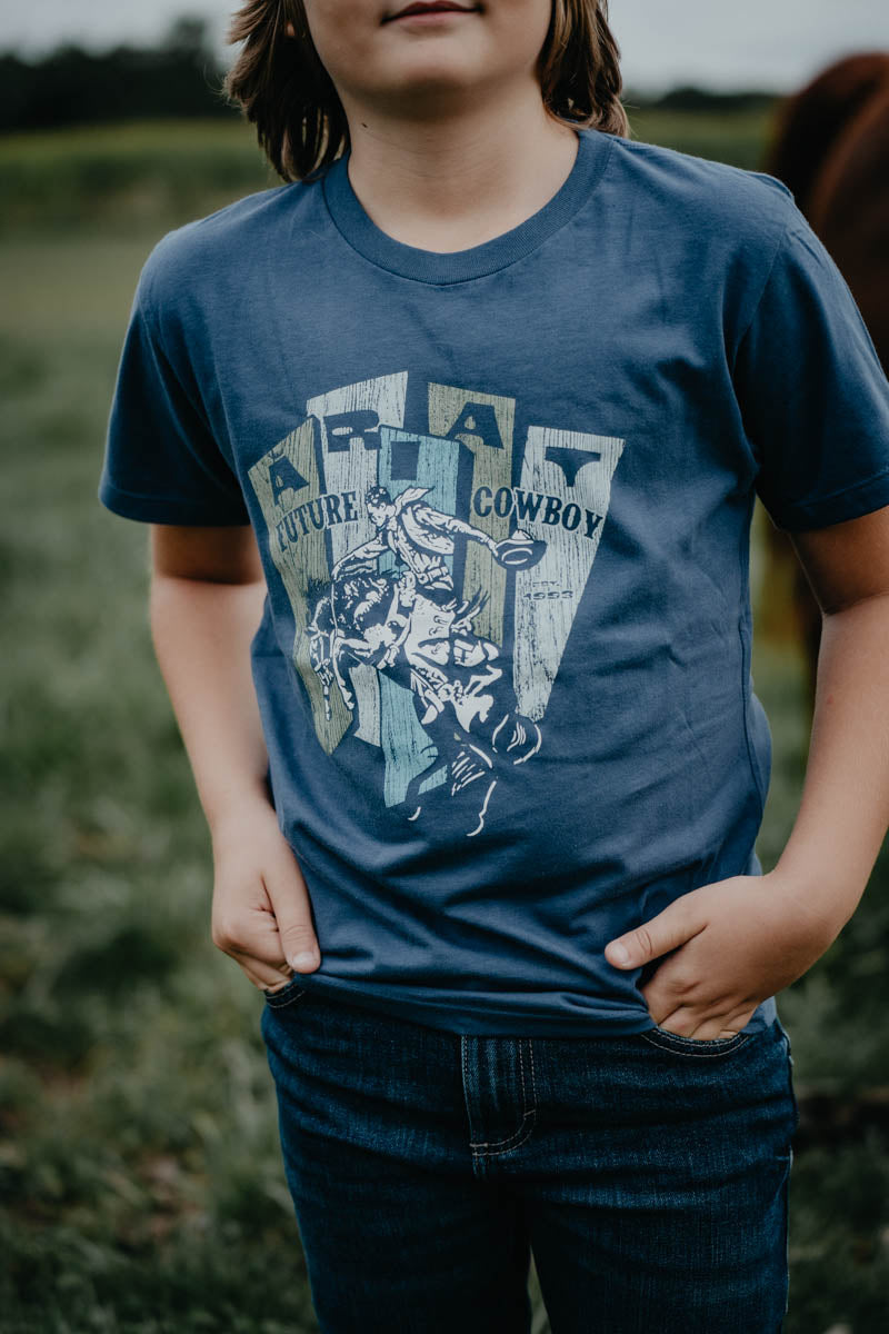 'Planks' Boy's Light Navy Ariat T-shirt (XS-XL)