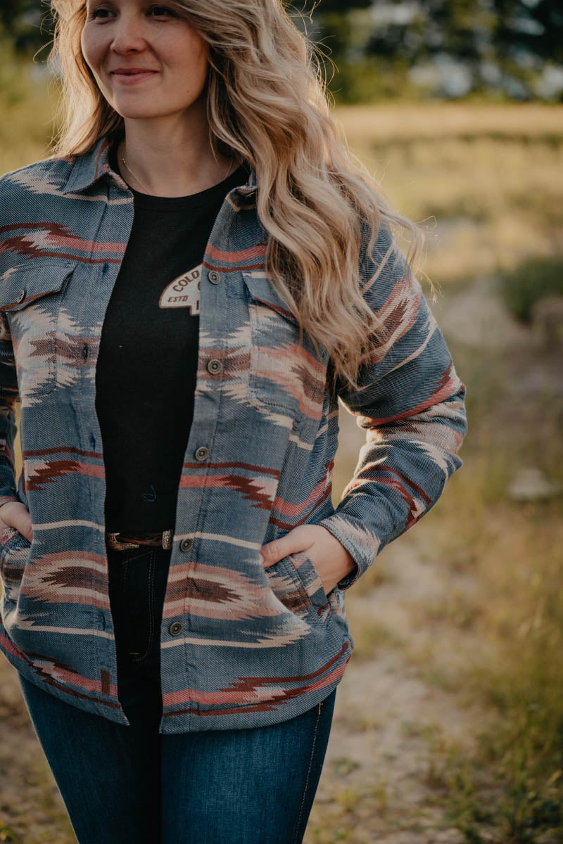 'Roaming Spirit' Women's Ariat Chimayo Aztec Shacket with Sherpa Lining (XS-XXL)
