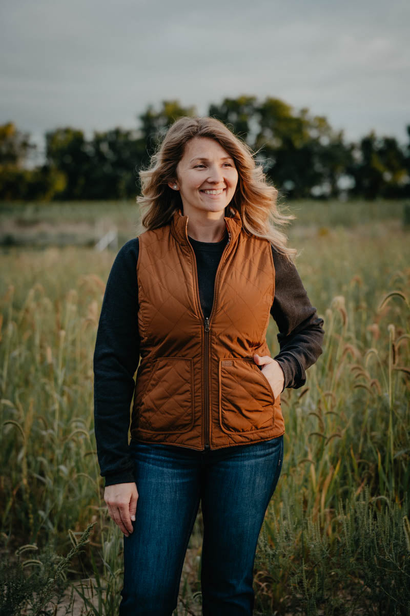 'Laramie' Women's Ariat X Chimayo Reversible Chestnut Vest (XS-XXL)
