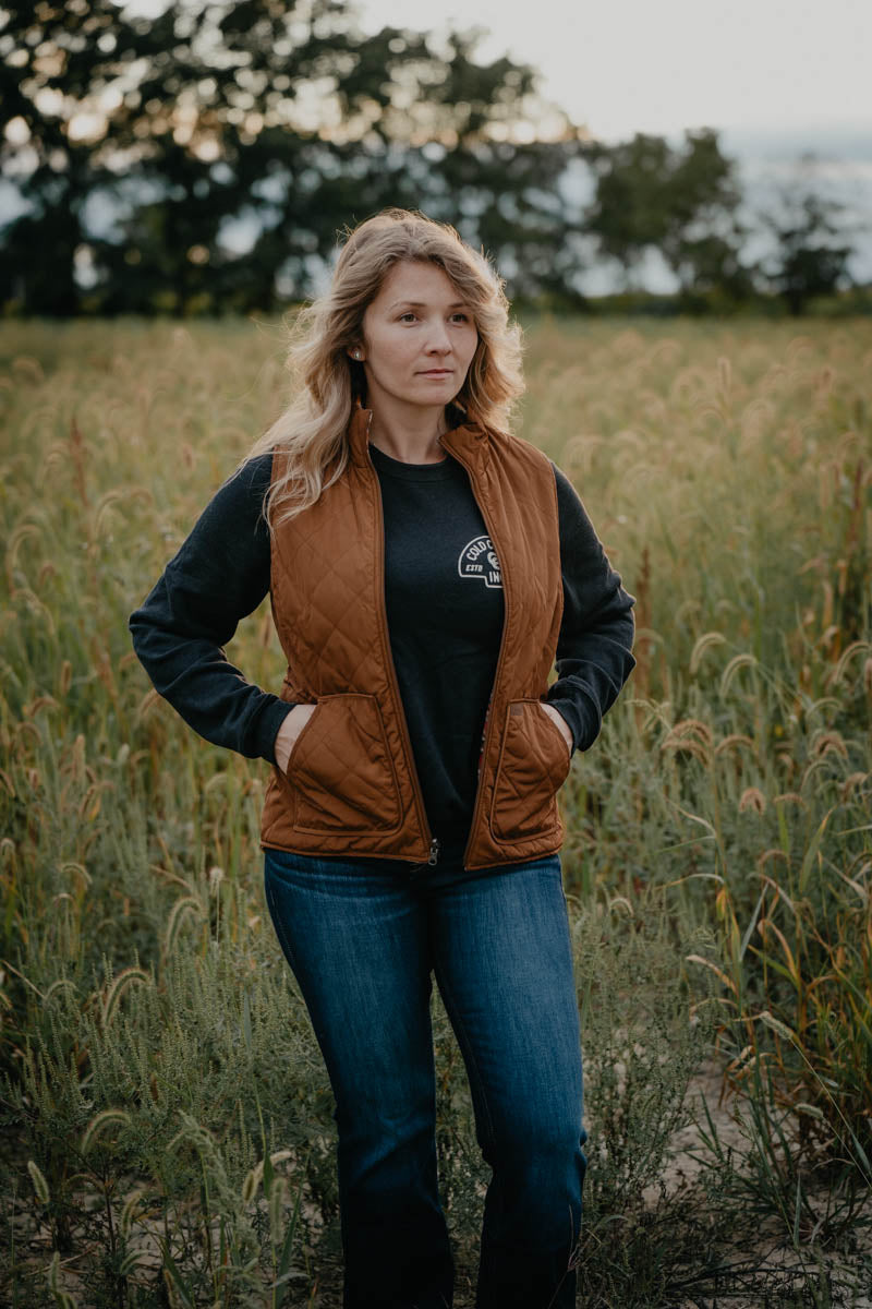 'Laramie' Women's Ariat X Chimayo Reversible Chestnut Vest (XS-XXL)