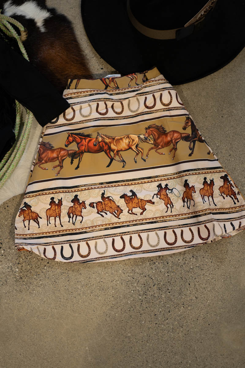 Girl's 'Wild Horses' Gold Maxi Skirt (12-18M)