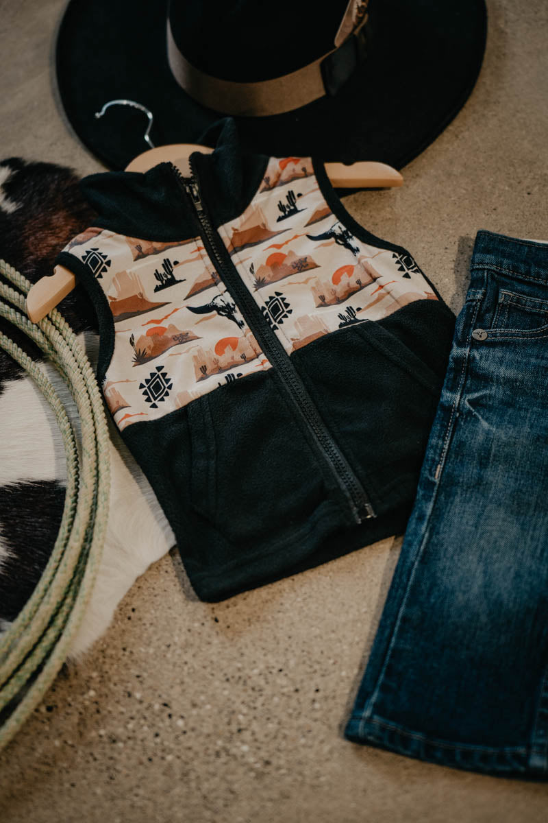 Kid's Black ' Desert' Fleece Vest (6-12M to 7T)