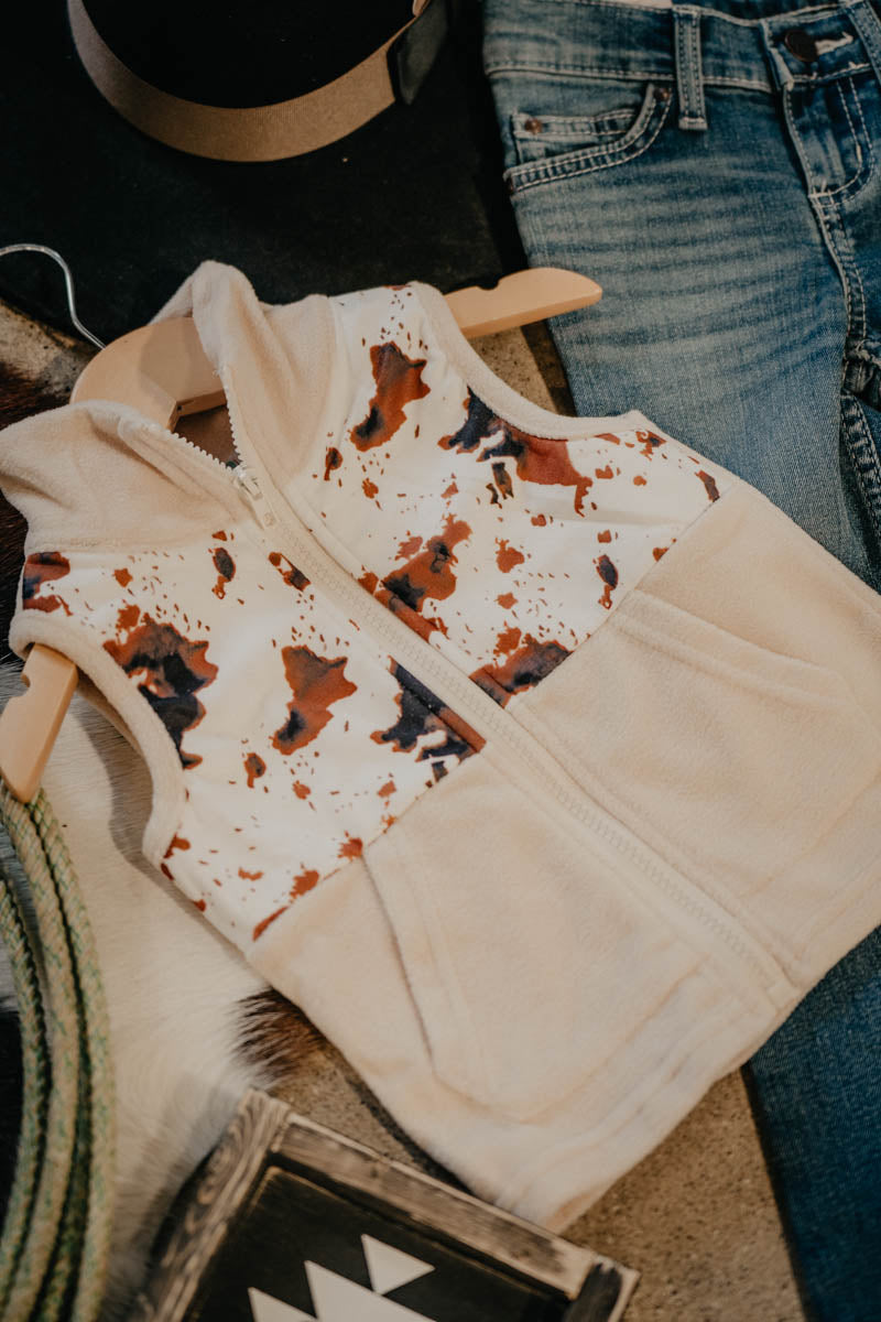 Kid's 'Cowprint' Fleece Vest (6-12M to 5T)