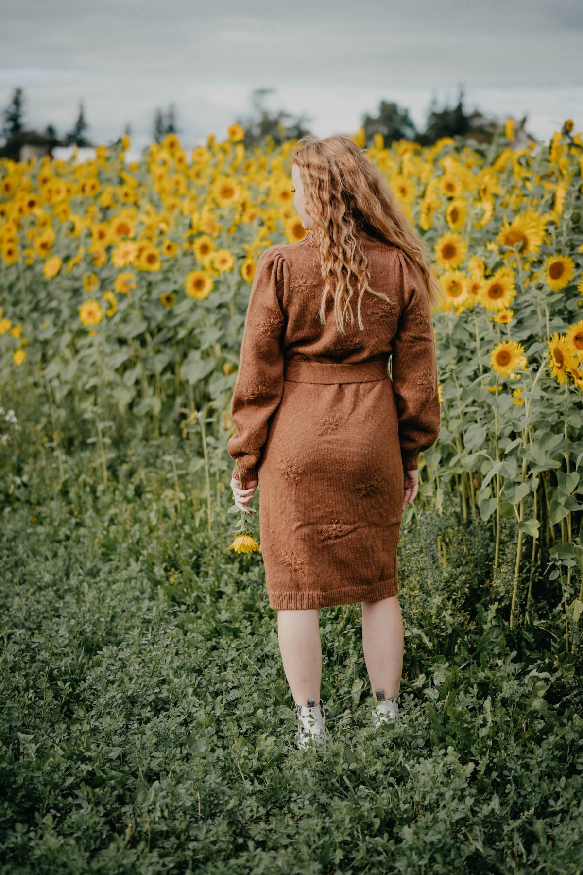 'Talon's Pass' Sweater Dress with Embroidered Flowers (S-L)