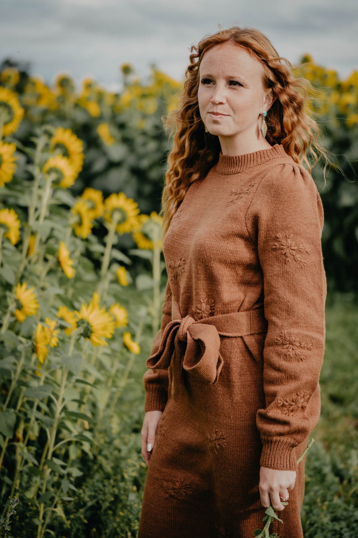 'Talon's Pass' Sweater Dress with Embroidered Flowers (S-L)
