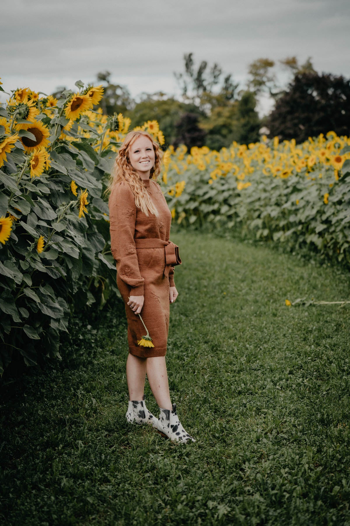 'Talon's Pass' Sweater Dress with Embroidered Flowers (S-L)