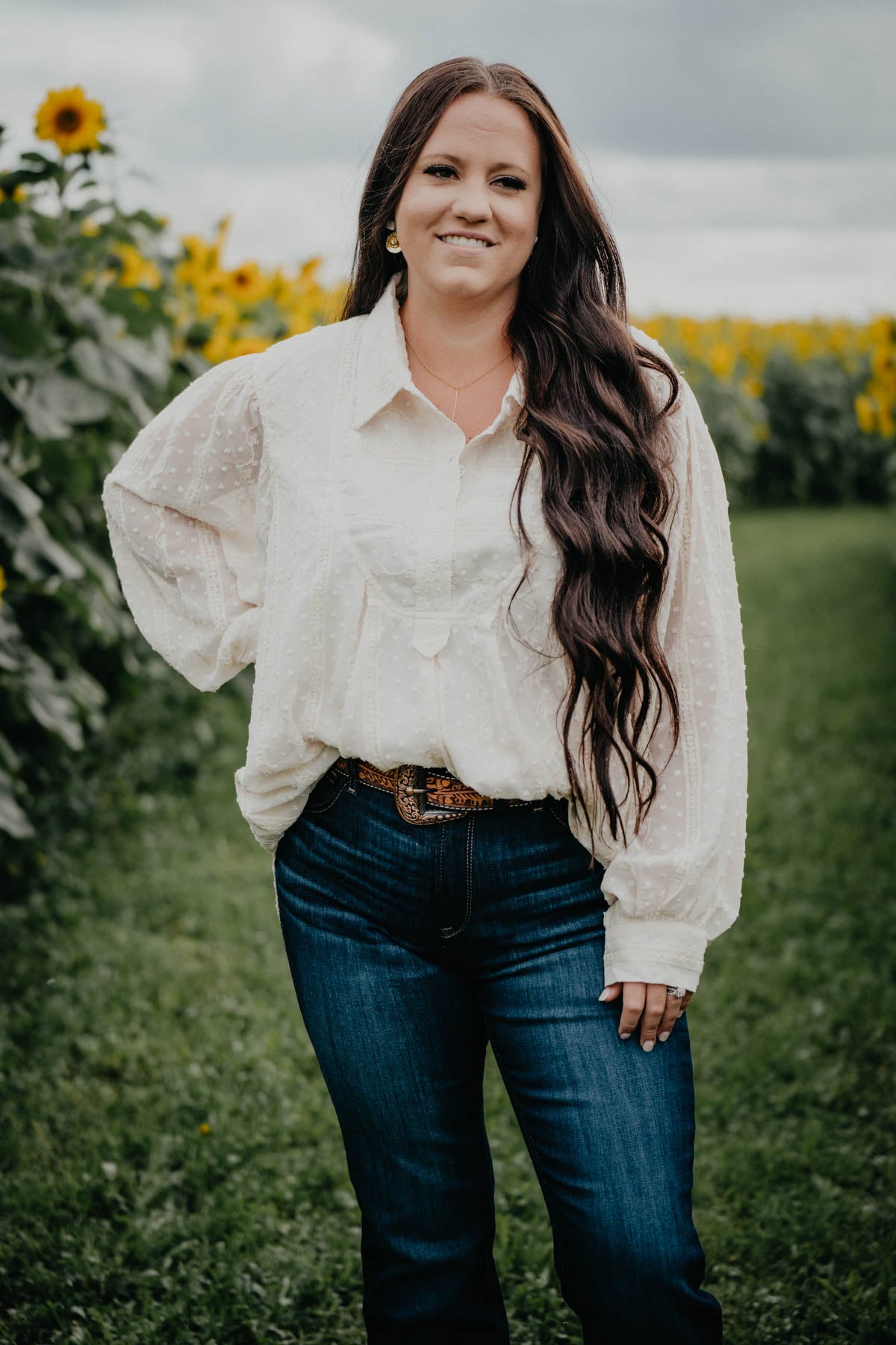 'White Canyon' Cream Embroidered Oversized Tunic Top (S-L)