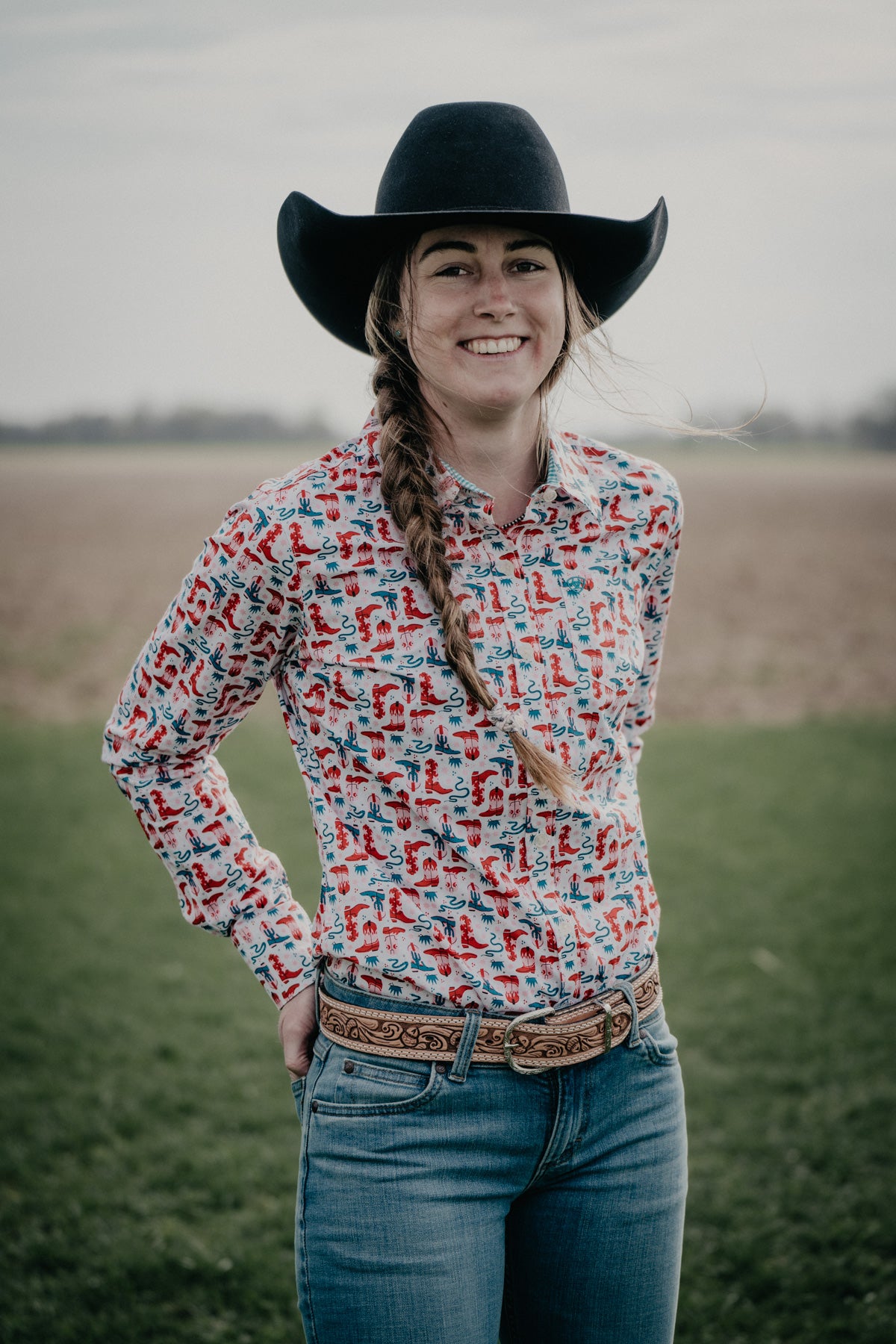 'Blazin' Boots' Women's Ariat Printed Kirby Shirt (XS - XXL)