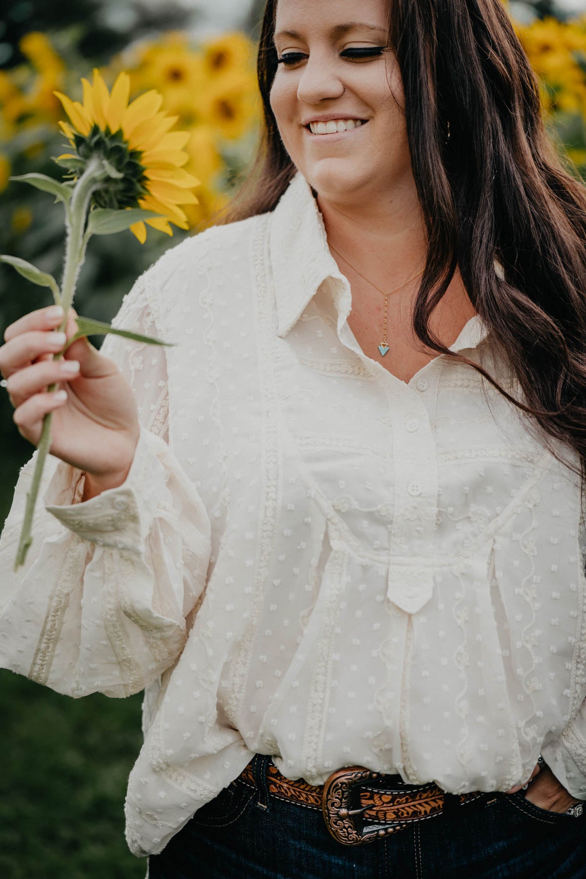 'White Canyon' Cream Embroidered Oversized Tunic Top (S-L)