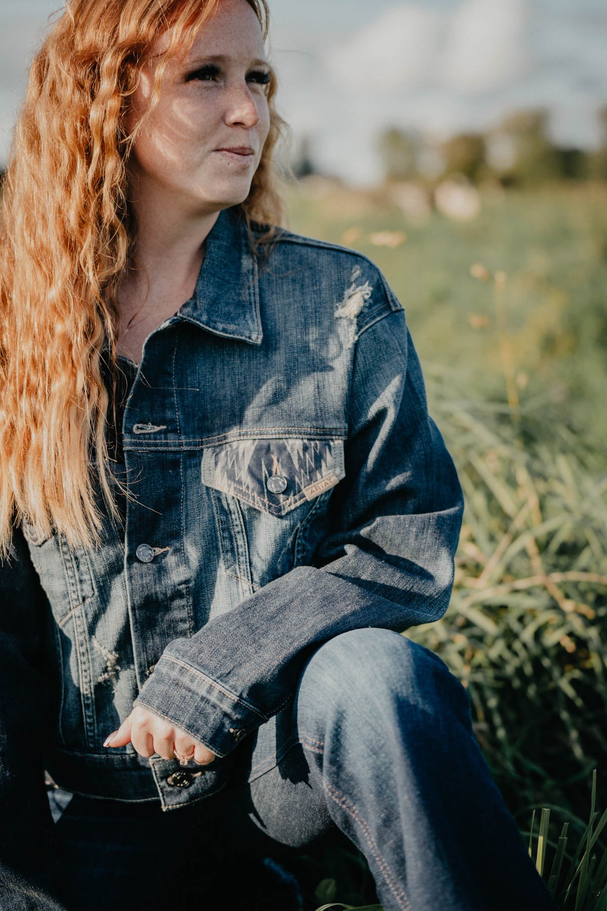 'Fire Cliff' Womens Ariat Chimayo Denim Jacket (S - XL)