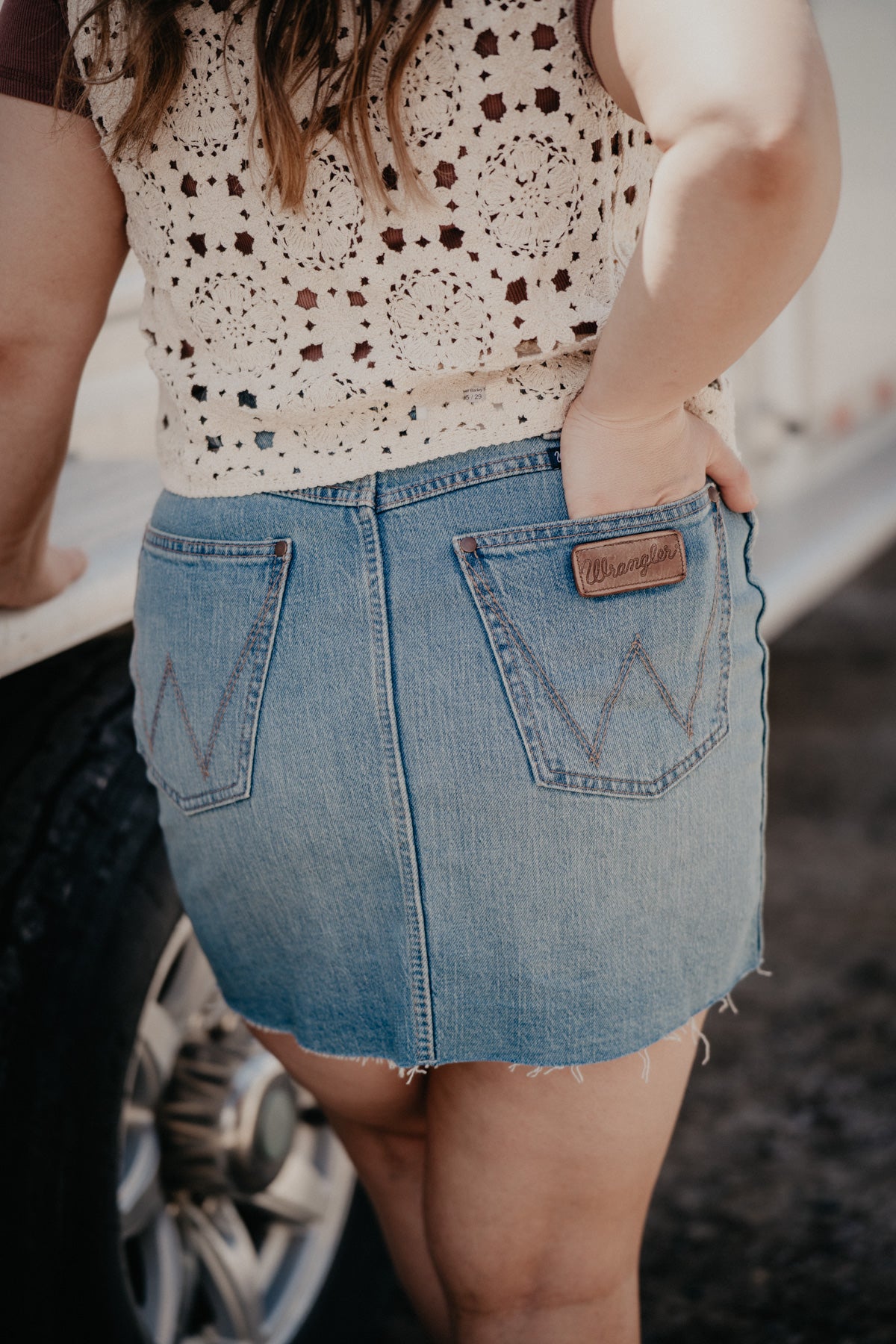 'Bowen' Retro Wrangler Bailey Skirt (26, 27,32 Only)
