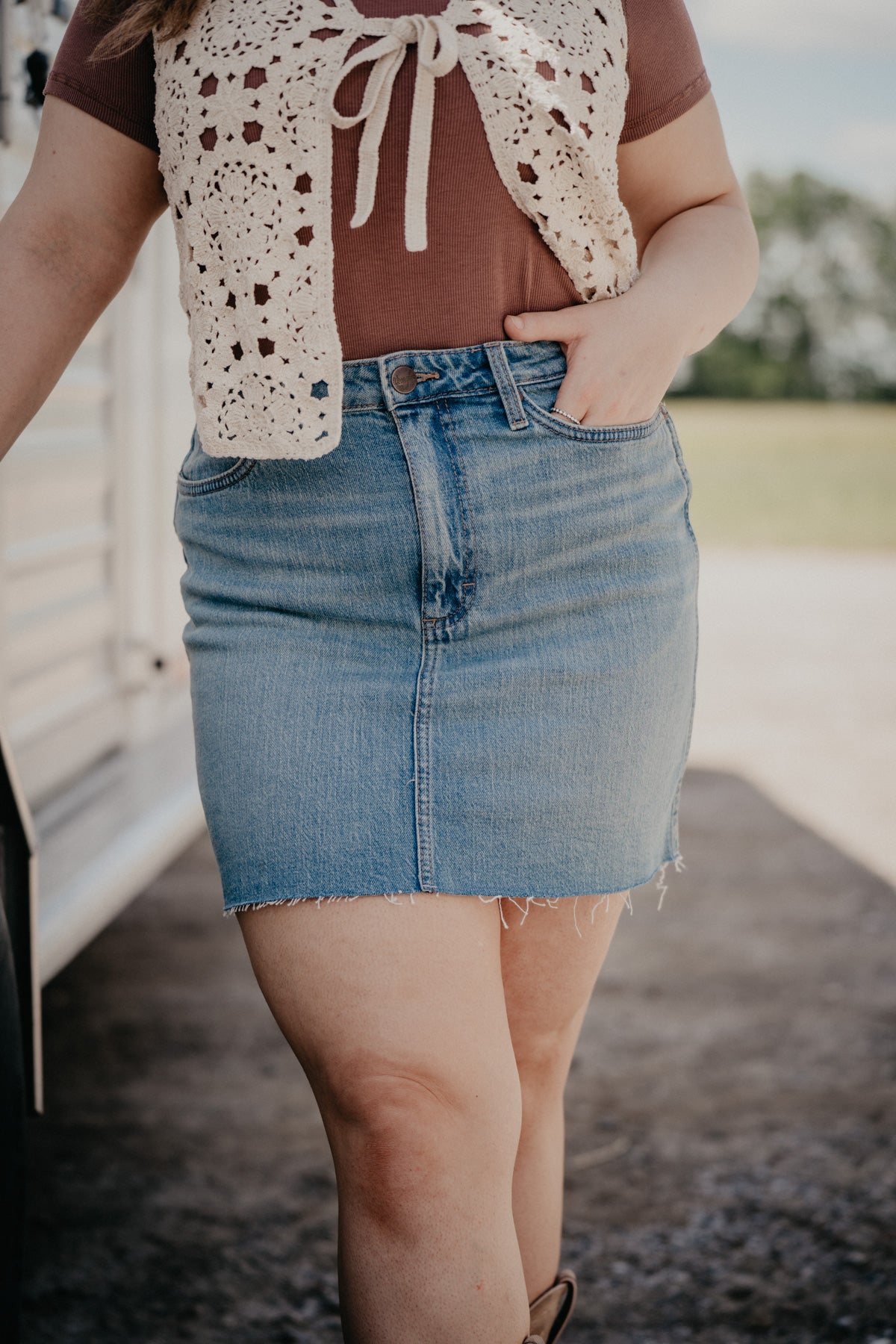 'Bowen' Retro Wrangler Bailey Skirt (26, 27,32 Only)