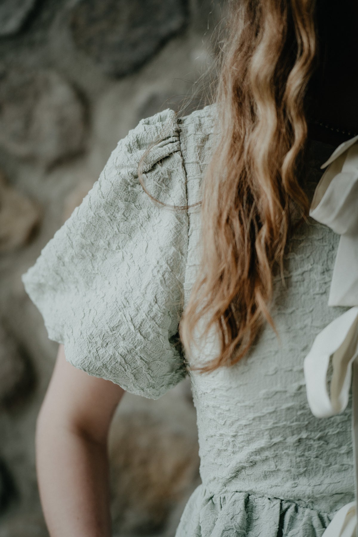 'May' Soft Sage Bow Tie Front Dress (S-L)