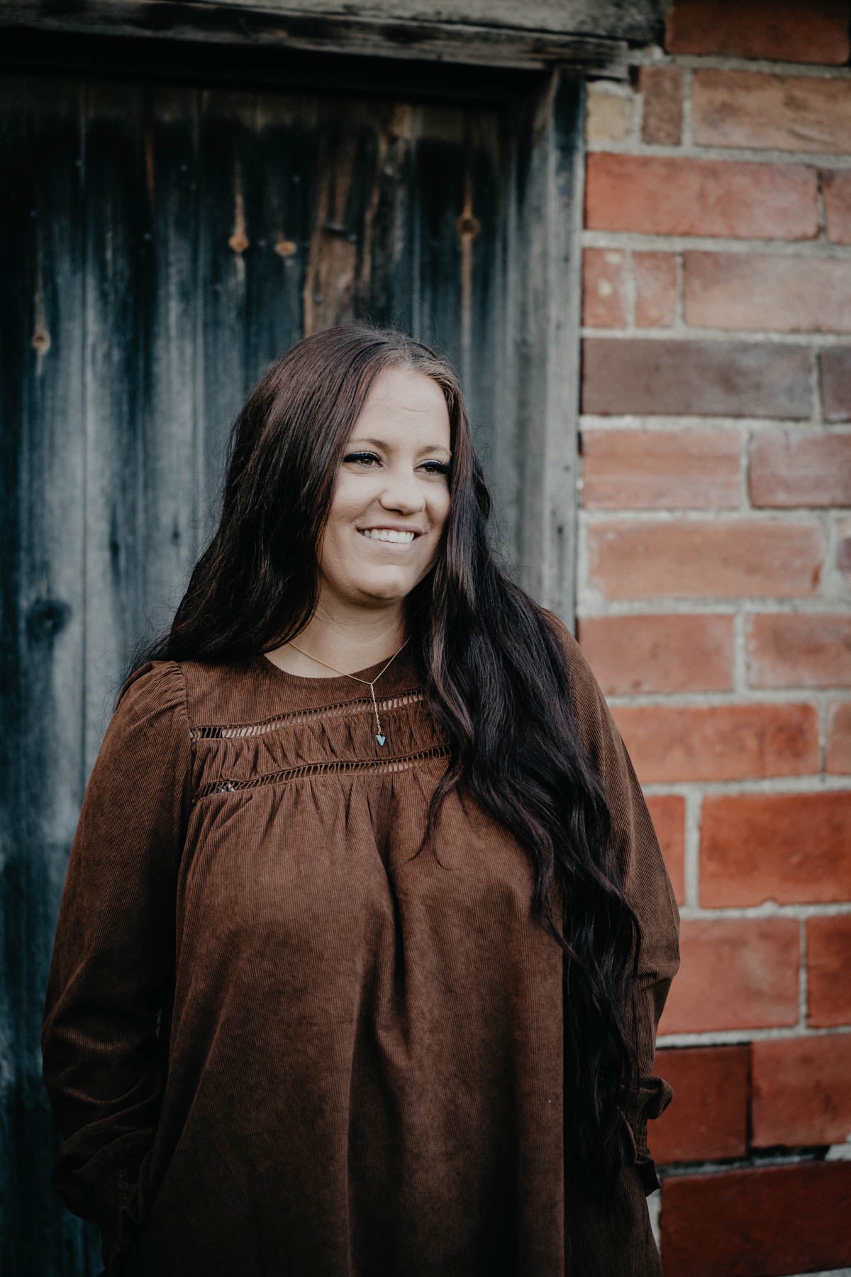 'Iron Ridge' Brown Corduroy Babydoll Dress (S-L)